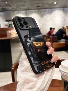 Car Painted Black Tech Style Hollow Graphic Simple Shockproof Thick Phone Protective Case Compatible With IPhone 16/16 Pro Max, 15 XR/7/8, 15 Pro Max, 12 Pro Max, 13 Pro Max, 14 Pro Max, 13, 14, 11, 12P, 14P, 11P, 12P, XS, XR, 7/8P, 7/8 GES2, A13 4G, A22, A21S, A51 4G, A52, S22 Ultra, A33 5G, Compatible With Redmi 10, Redmi Note 11 4G, Redmi 11 Lite, A53, TPU A14/A23/S23 Ultra, S24, A14, A15, S23, A73, A15, A34, Redmi Phone Cases