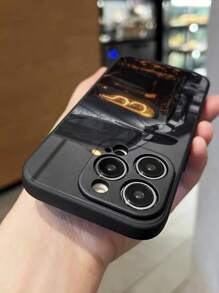 Car Painted Black Tech Style Hollow Graphic Simple Shockproof Thick Phone Protective Case Compatible With IPhone 16/16 Pro Max, 15 XR/7/8, 15 Pro Max, 12 Pro Max, 13 Pro Max, 14 Pro Max, 13, 14, 11, 12P, 14P, 11P, 12P, XS, XR, 7/8P, 7/8 GES2, A13 4G, A22, A21S, A51 4G, A52, S22 Ultra, A33 5G, Compatible With Redmi 10, Redmi Note 11 4G, Redmi 11 Lite, A53, TPU A14/A23/S23 Ultra, S24, A14, A15, S23, A73, A15, A34, Redmi Phone Cases