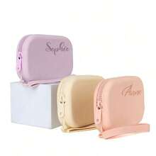 硅胶旅行化妆包/女士便携化妆包/零钱包/口红化妆包/饰品收纳包/小旅行套装必备拉链封口化妆包旅行配件夏季出游用品 - 彩色 - 查看 4