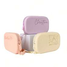 硅胶旅行化妆包/女士便携化妆包/零钱包/口红化妆包/饰品收纳包/小旅行套装必备拉链封口化妆包旅行配件夏季出游用品 - 彩色 - 查看 2