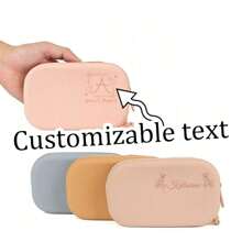 硅胶旅行化妆包/女士便携化妆包/零钱包/口红化妆包/饰品收纳包/小旅行套装必备拉链封口化妆包旅行配件夏季出游用品 - 彩色 - 查看 1