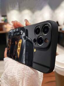 Car Painted Black Tech Style Hollow Graphic Simple Shockproof Thick Phone Protective Case Compatible With IPhone 16/16 Pro Max, 15 XR/7/8, 15 Pro Max, 12 Pro Max, 13 Pro Max, 14 Pro Max, 13, 14, 11, 12P, 14P, 11P, 12P, XS, XR, 7/8P, 7/8 GES2, A13 4G, A22, A21S, A51 4G, A52, S22 Ultra, A33 5G, Compatible With Redmi 10, Redmi Note 11 4G, Redmi 11 Lite, A53, TPU A14/A23/S23 Ultra, S24, A14, A15, S23, A73, A15, A34, Redmi Phone Cases