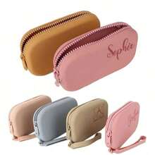 硅胶旅行化妆包/女士便携化妆包/零钱包/口红化妆包/饰品收纳包/小旅行套装必备拉链封口化妆包旅行配件夏季出游用品 - 彩色 - 查看 6