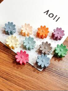 Bộ 50 chiếc kẹp tóc cỡ lớn hỗn hợp hình hoa, tai thỏ, trái tim, hoa cúc cho bé gái, dùng để cài tóc mái, phụ kiện tóc hàng ngày. - Nhiều màu - Xem 6