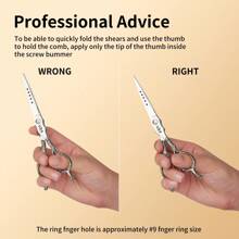 KIM JONG YI Professional 6.5-Inch Scissors, Suitable For Precise Cutting, Suitable For All Hair Types Without Holes, High-End Hairdressers, Hair Clippers And Thinning Shears, Stainless Steel Styling Tools For Salons And Homes, Can Be Used With Both Hands - Silver - View 6