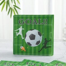 Wegwerpkeukengerei met voetbalschietprint