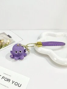 1 件创意卡通章鱼钥匙扣小雕像，可爱情侣包包吊坠，优雅小礼物 - 彩色 - 查看 6