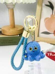 1 件创意卡通章鱼钥匙扣小雕像，可爱情侣包包吊坠，优雅小礼物 - 彩色 - 查看 3