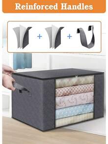 Große Aufbewahrungsbox aus Stoff, mit transparenten Fenstern, zusammenklappbare Reißverschluss-Aufbewahrungsbox für Kleidung, feuchtigkeitsbeständig für Zuhause, Kleidersortierung, Schulanfang Schlafzimmer Aufbewahrungstasche, Wohnheim-Notwendigkeiten, universitärer Fakultätsraum-Organisation, Spielzeug-Aufbewahrung, Quilts-Aufbewahrung