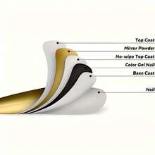 6 色金属指甲粉，彩虹色极光粉金属镜面效果颜料珠光美人鱼颜料珍珠闪光粉套装，美甲装饰，树脂工艺 - 彩色 - 查看 5