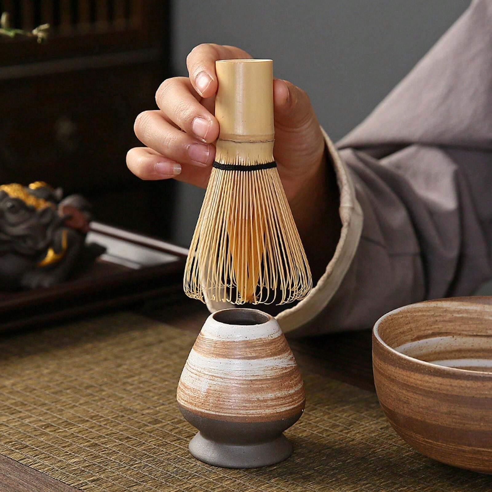 Japanese Bamboo Whisk For Matcha Tea 100 Prongs Tea Whisk Holder Matcha