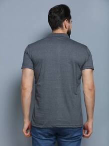 BOOS Men's Polo Collar Short Sleeve T-Shirt - 深灰色 - 查看 2