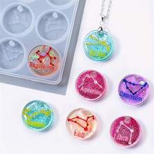 1pc 12 Zodiac Pendant Resin Mold, Round 12 Zodiac Symbol, Epoxy Resin Jewelry Mold, Suitable For Crafts, Handmade Gifts, Handcrafts, DIY Keychain, Jewelry Earring Pendant, Casting Mold - Zodiac Sign Earring Mold - View 6