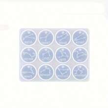 1pc 12 Zodiac Pendant Resin Mold, Round 12 Zodiac Symbol, Epoxy Resin Jewelry Mold, Suitable For Crafts, Handmade Gifts, Handcrafts, DIY Keychain, Jewelry Earring Pendant, Casting Mold - Zodiac Sign Earring Mold - View 5