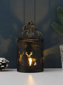 1 chiếc chân nến lồng chim và hươu phong cách Bắc Âu bằng sắt, đồ trang trí trung tâm bàn lãng mạn, đồ trang trí Giáng sinh (Không bao gồm nến) - Nhiều màu - Xem 4