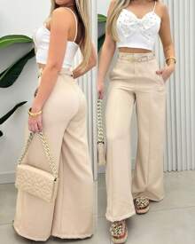 Women Pants - Màu nâu  Mocha - Xem 1