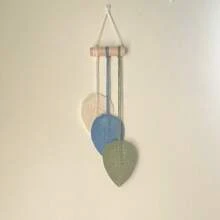 1pc Macrame Leaf Wall Hanging, Bohemian Woven Tapestries Leaves Wall Art, Boho Tassels Hanging Decorative Ornament Room Decor For Nursery, Bedroom Living Room Dorm Decoration, Home Decor, Room Decor, Wall Decor Gifts Birthday Graduation