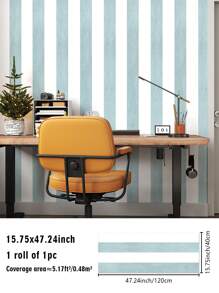 SUPSTICKER 1卷青白条纹加厚防潮壁纸客厅卧室自粘家居装修装饰美化墙贴撕下即贴有三种尺寸可选装修贴纸撕下墙板墙纸壁纸春季装饰用品让您的家焕然一新拉玛装饰贴纸 - 彩色 - 查看 13