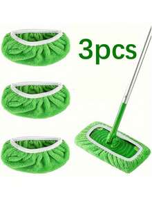3 件装可重复使用可清洗替换拖把垫适用于扫地机平板拖把头 - 彩色 - 查看 2