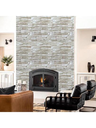 1Roll Faux Brick Wallpaper Peel Stick 17.71" X196.8in/ 118.11in/39.3in Stone Contact Paper Self Adhesive Removable ative Wand Kitchen Backsplash Bedroom Living Room Stickers Furniture Renovation Waterproofing DIY Easy To Install, Panels, Paper, Wallpapers, ation Items Refresh Your Home, Rama Birthday Graduation view 4