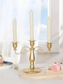 1 件铁艺创意三头烛台适用于婚礼派对、烛光晚餐装饰、客厅家居装饰、房间装饰、宴会派对装饰 - 彩色 - 查看 6