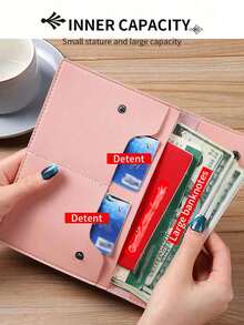 1 件男女通用长拉链手拿包，多功能钱包，时尚大容量手机钱包，适合农历新年、情人节、春夏、假日旅行 - 彩色 - 查看 6