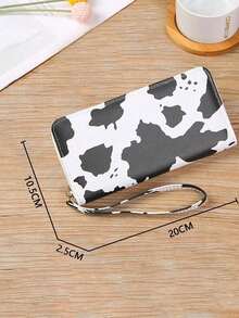 1 件男女通用长拉链手拿包，多功能钱包，时尚大容量手机钱包，适合农历新年、情人节、春夏、假日旅行 - 彩色 - 查看 3