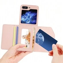 Modna skórzana torba na telefon komórkowy z miejscem na karty, kompatybilna z etui Galaxy Flip 3 4 5 6