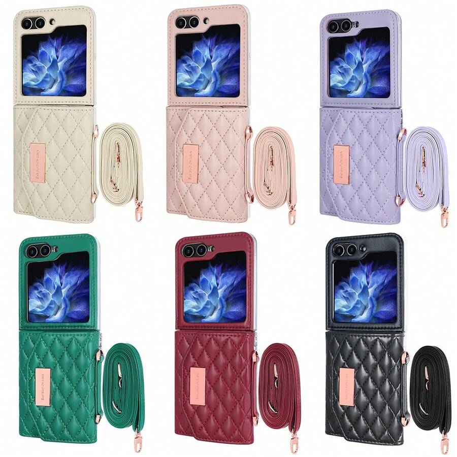 Modna skórzana torba na telefon komórkowy z miejscem na karty, kompatybilna z etui Galaxy Flip 3 4 5 6