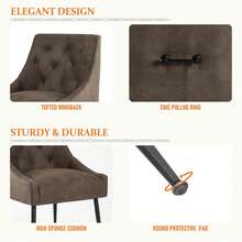 Set Of 2 Dining Chairs With Metal Feet, Modern Kitchen Chairs With Backrest, Dining/Living Room Lounge Chairs - Olive Green - View 4