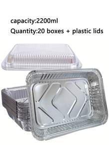 20/50pcs Disposable Aluminum Foil Baking Pans - Silver - View 11