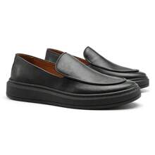 Men's Leather Loafer With Leather Lined And Leather Insole - 黑色 - 查看 3