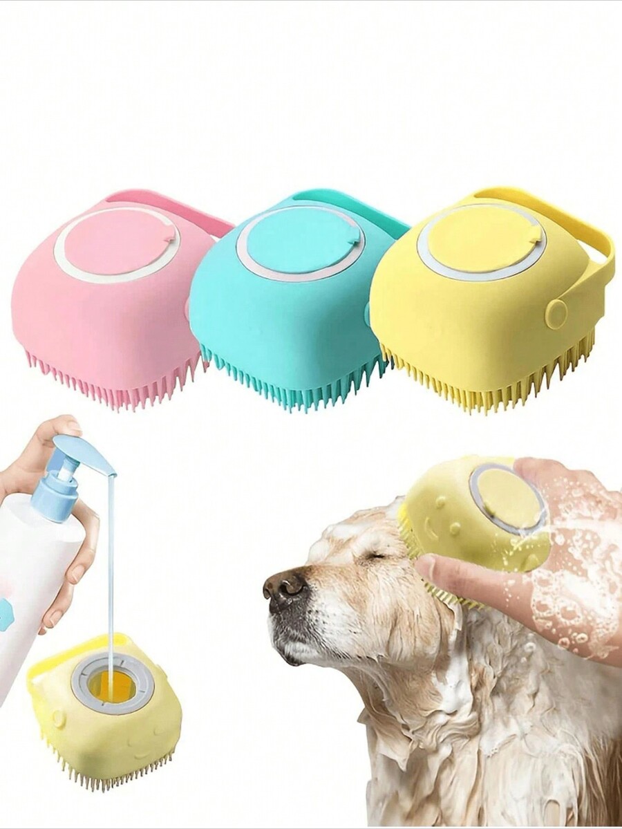 1pc Gentle Silicone Pet Brush For Dogs And Cats Massages And Cleans