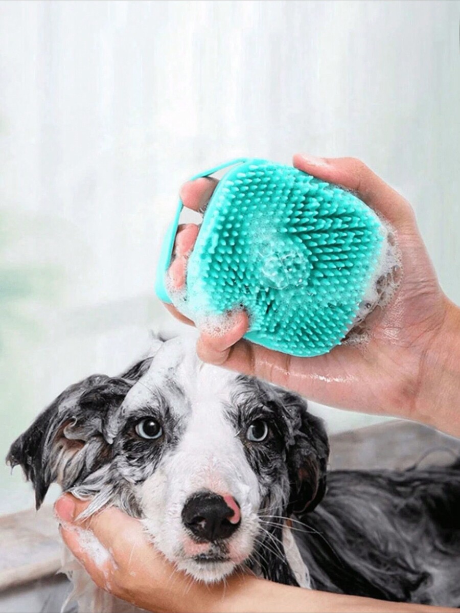 1pc Gentle Silicone Pet Brush For Dogs And Cats Massages And Cleans
