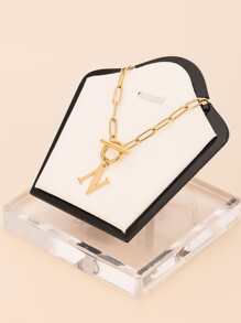 1 chiếc vòng cổ mặt chữ bằng thép không gỉ thời trang và độc đáo, món quà hoàn hảo cho bạn bè - chữ OT vàng - Xem 17