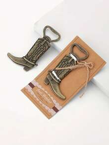 锌合金创意牛仔靴开瓶器，适用于啤酒、葡萄酒和饮料 - 乔迁、酒吧、婚礼、派对和礼物、户外、露营的理想选择 - 銅色 - 查看 2