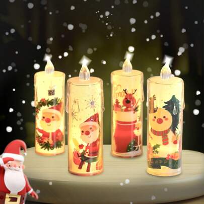 4pcs LED Flameless Crystal Teardrop Candles, Christmas Atmosphere, Room Decor Christmas Decor Christmas Light Bedroom Decor Home Decor Party Decor Holiday Festival Christmas Gift Thanksgiving Christmas Tree Decor Ornaments Christmas Decoration XMAS Decor Christmas Tree Gift Decor Thanksgiving Wedding Home Decor Home Decor Fall Decor Autumn Decor Birthday Decorations For Gifts Party Supplies Indoor Outdoor Garden Holiday Festival Decor Halloween Decor Wall Decor Halloween Ornaments