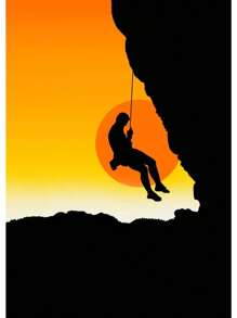 1 件抽象攀岩探险海报和印刷品帆布画山太阳墙壁艺术画适用于客厅家居装饰无框架 - 彩色 - 查看 44