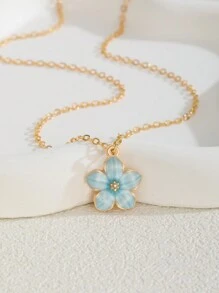 Collier pour femme à 5 feuilles fleuries polyvalentes et tendance en 4 couleurs, convient pour les fêtes, les sorties, la plage, les vacances et l'usage quotidien