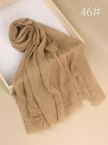 1 Chiếc Khăn Trùm Đầu Bằng Vải Crepe Màu Trơn Phong Cách Bohemian Cổ Điển, Khăn Trùm Đầu Hijab Đơn Giản Cỡ Lớn, Khăn Trùm Đầu Hàng Ngày Cho Phụ Nữ, Băng Đô Cho Mọi Mùa - Nhiều màu - Xem 17