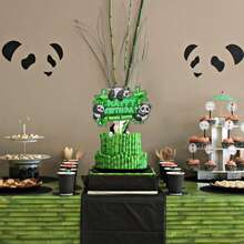 31 件熊猫主题蛋糕装饰、银色闪光拉旗装饰、生日快乐蛋糕装饰、生日派对用品 - 銀色 - 查看 5