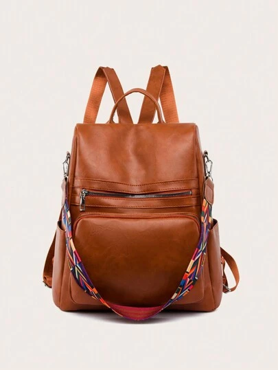 Mochila 2025 Bolsa Feminina GRANDE Escolar Trabalho Viagem Couro Sintéticos