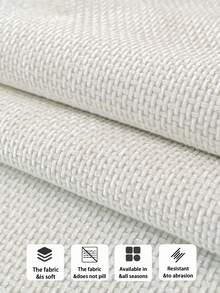 1 件雪尼尔提花面料座垫，韩式现代简约防猫抓防滑沙发套，防宠物毛发客厅沙发保护套，适用于 L 形、1/2/3/4 座沙发（单独出售） - 米色 - 查看 8