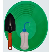 Kit Garimpo ouro aventura Bateia Americana + Mini Pa + Sugador - Verde - Visão 1