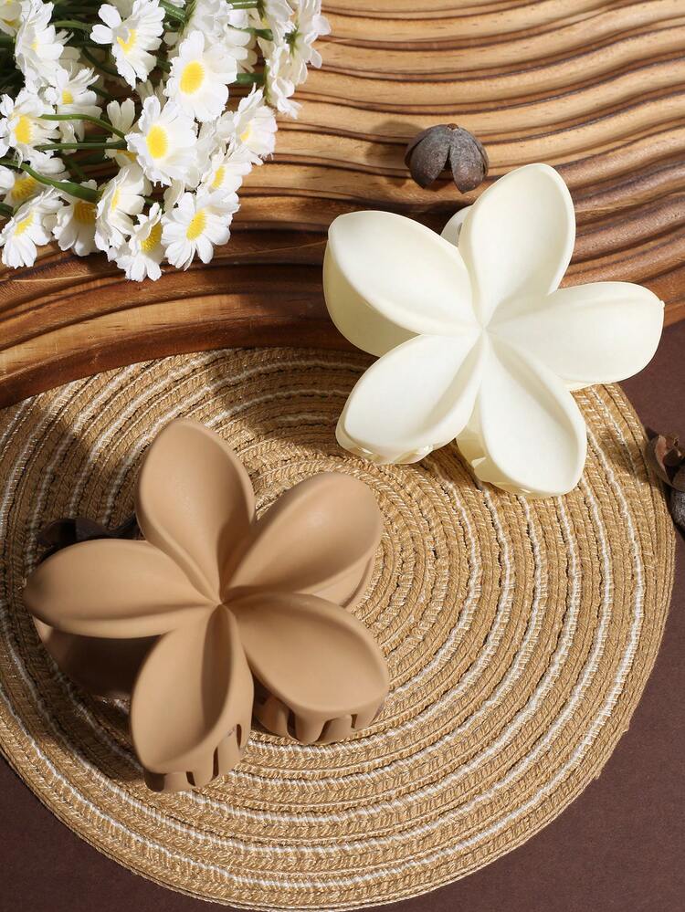 1/3 piezas Pinzas para el cabello vintage con flores de ciruelo mate, pinzas elegantes de moda para el cabello para mujeres - Multicolor - Añade 4