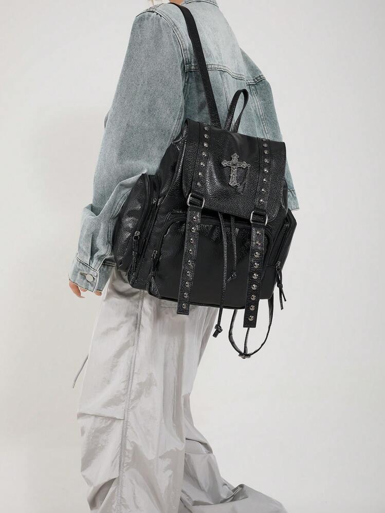 00s【archive】 Y2K Black leather waist bag Original Handmade Millennium Babe Y2K Soft Leather Subculture