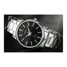 Casio Reloj de hombre de la Serie STANDARD, de movimiento de cuarzo, con correa de acero inoxidable, en estilo de negocios casuales, japonés y coreano - Negro - Ver 3