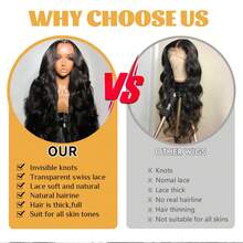 13x4 Body Wave Lace Front Wigs Human Hair 180% Density 13x4 Deep Lace Front Wigs Human Hair HD Transparent Lace Frontal Wig Pre Plucked With Baby Hair Natural Color