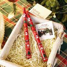 2pcs, 25cm/9.84in Christmas Long Stem Smokeless Printed Soy Wax Candles, Suitable For Various Holiday Decorations, Holiday Gifts, Holiday Celebrations, Home Decor Candles, And Lighting Candles. - Multicolor - View 12