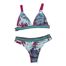 Printed Bikini With Removable Pads, Comfortable And Elastic, Well Sewn - Màu Tím - Xem 1